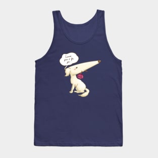 Borzoi Dog Holding a Pink Rose Flower Tank Top